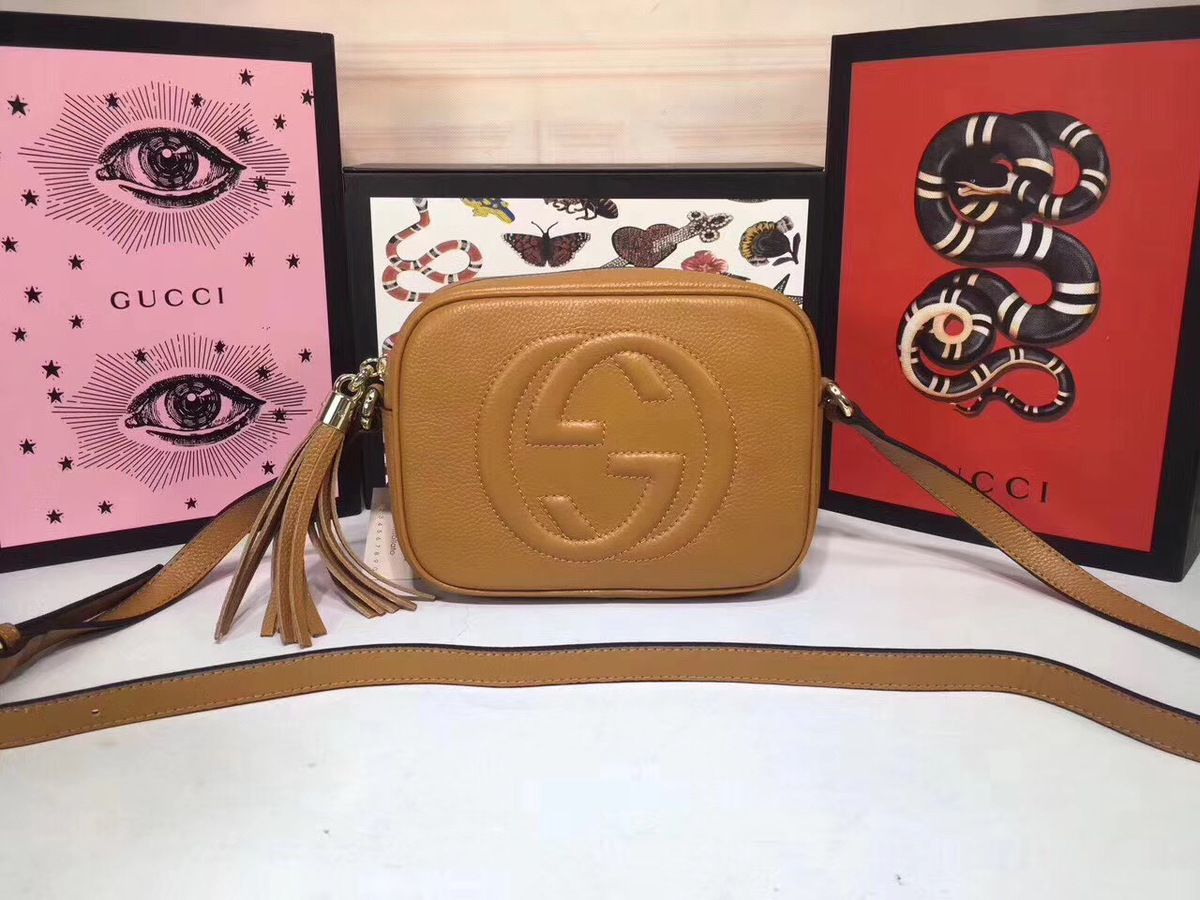 Gvc*1 Women's Shoulder Leather Khaki Bags 308364