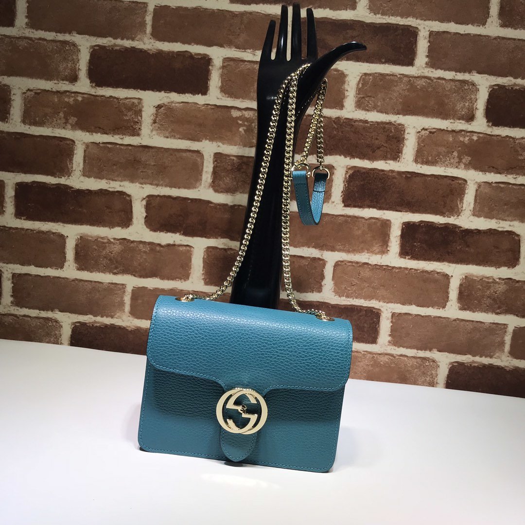 Gvc*1 510304 Interlocking Chain Leather Cross Body Bag