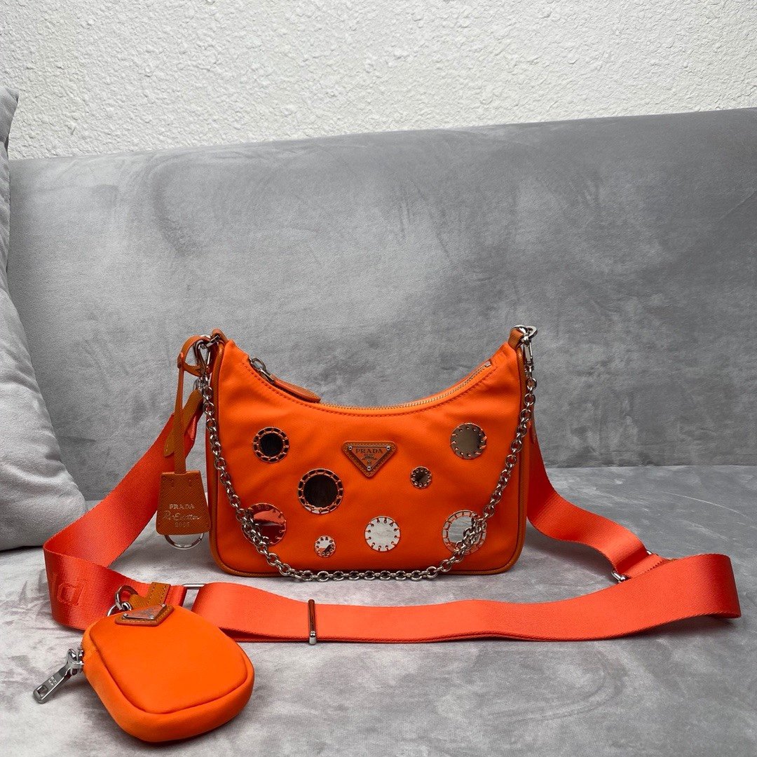 Pra*a 1BH204 Nylon Hobo Bag 22cm 008