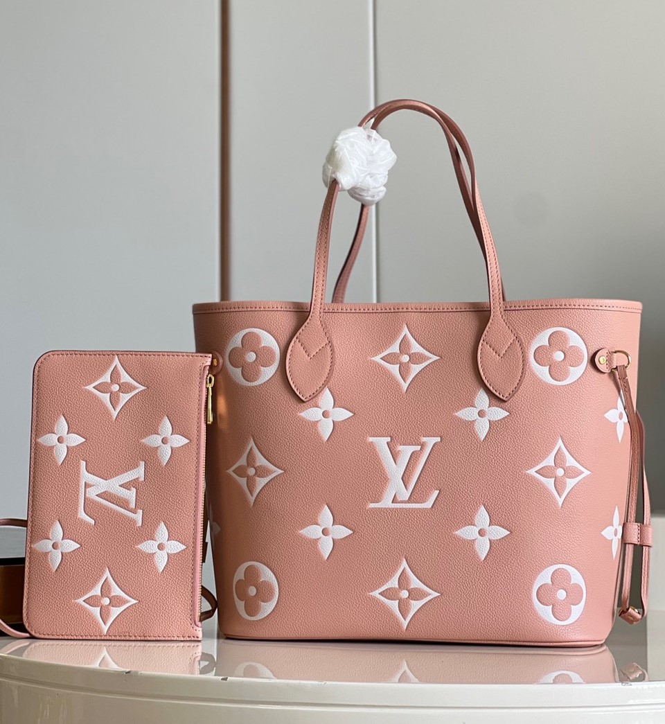 Bagsaaa L0vis Vvtt0n M46329 Neverfull MM Trianon Pink / Cream - 31 x 28 x 14 cm