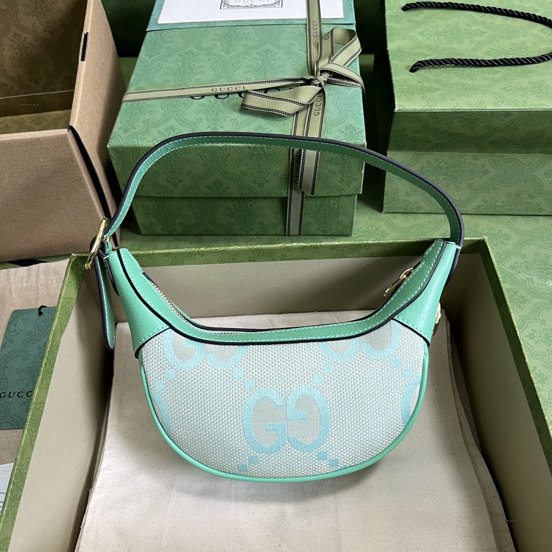 Bagsaaa Gvc*1 Ophidia Mini Jumbo GG shoulder bag green - 19x9.5x5cm