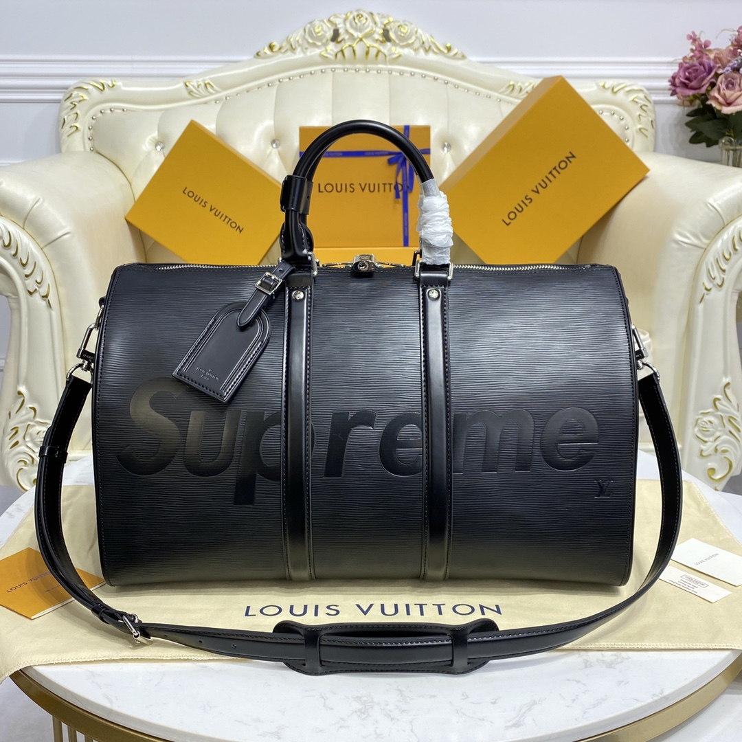 Bagsaaa L0vis Vvtt0n x Svp*me Keepall Bandouliere Black - 45*20*26cm