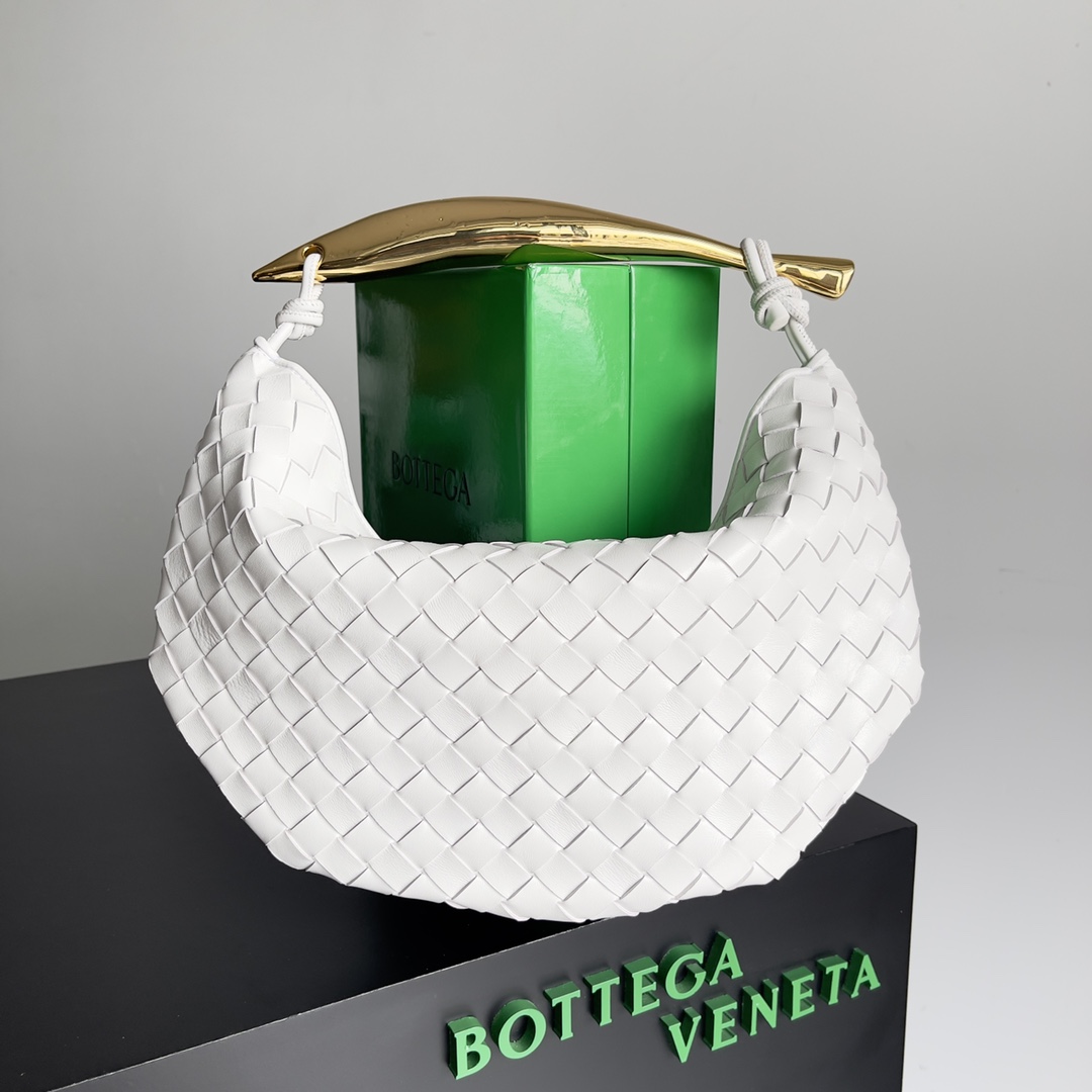 Bagsaaa B0tt*ga Ven*ta Sardine Top Handle White Bag - 36*3*24cm