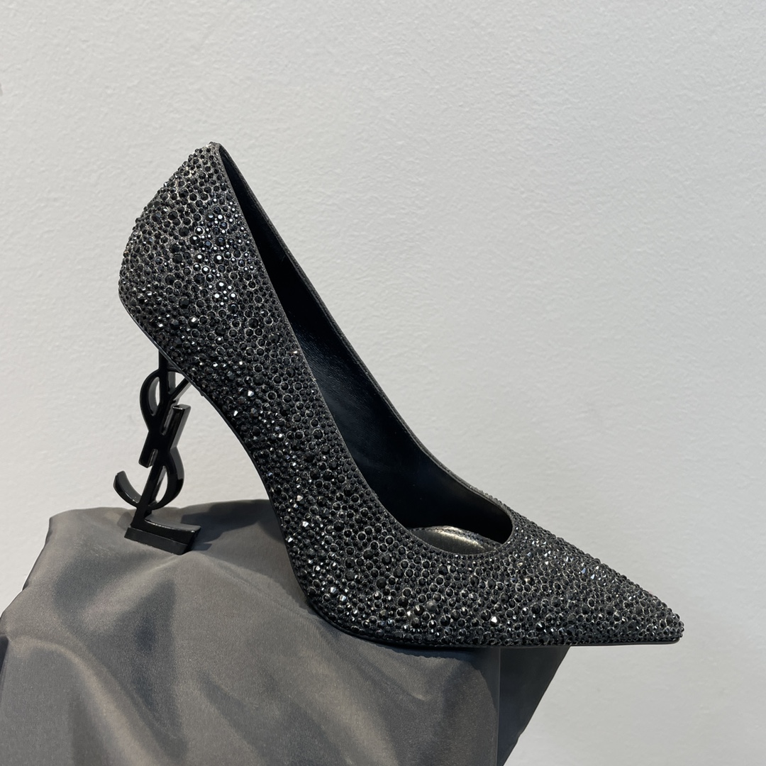 Bagsaaa Y51 Opyum 110 Black Glitter Pumps 