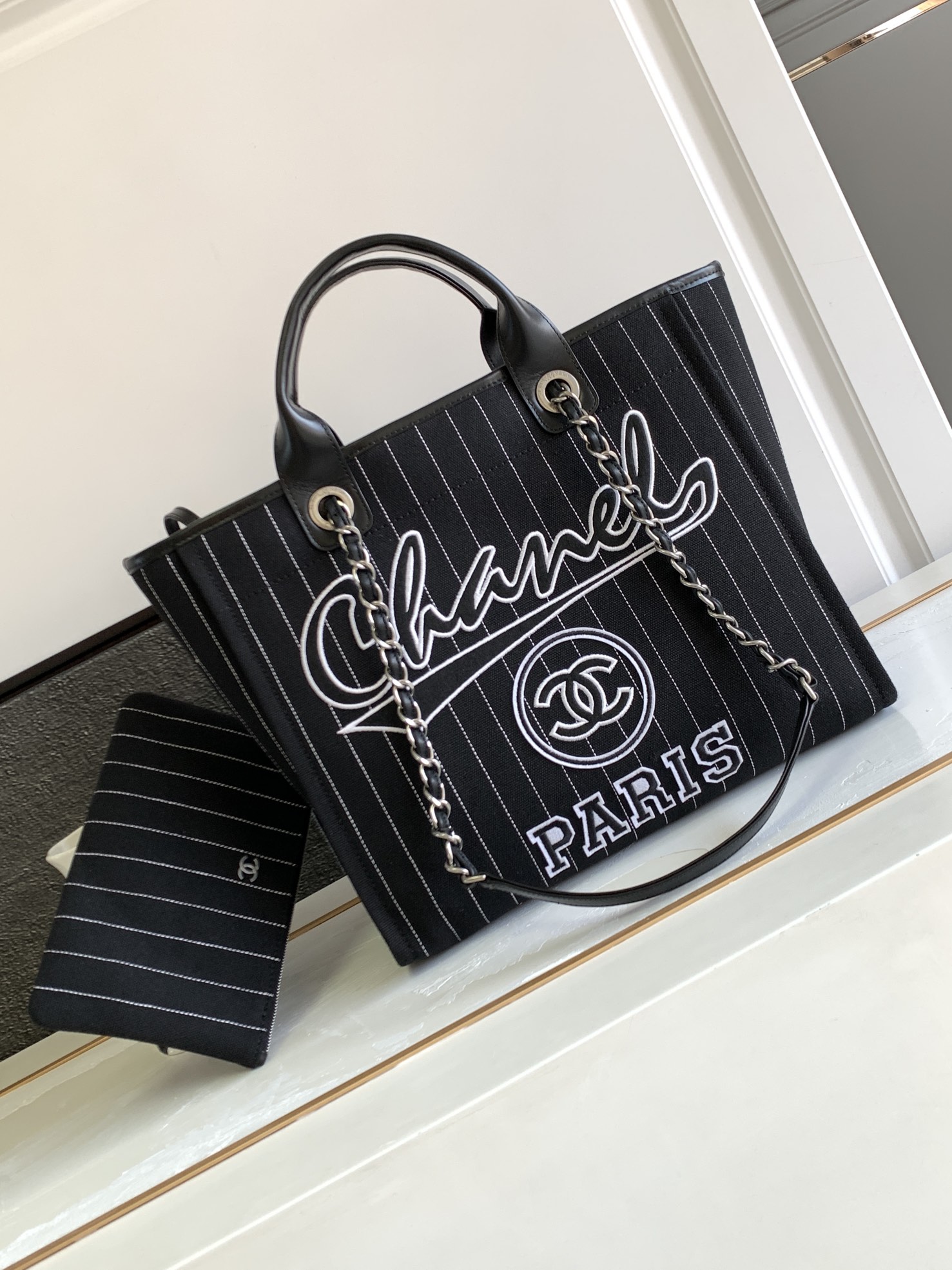 Bagsaaa Ch**el Large Shopping Bag A66941 Black - 30×50×22 cm