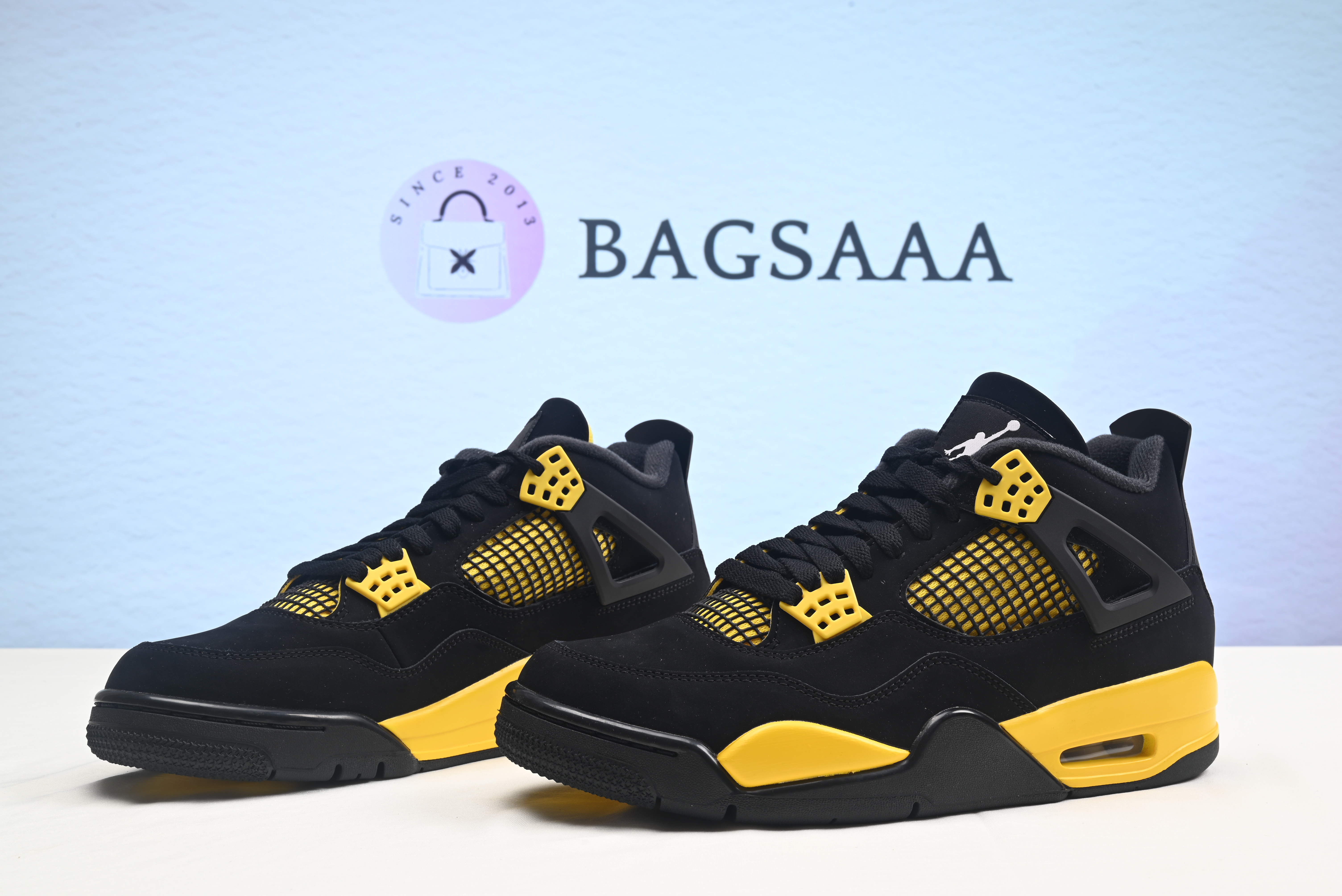 Bagsaaa Air Jordan 4 Thunder Black and Yellow