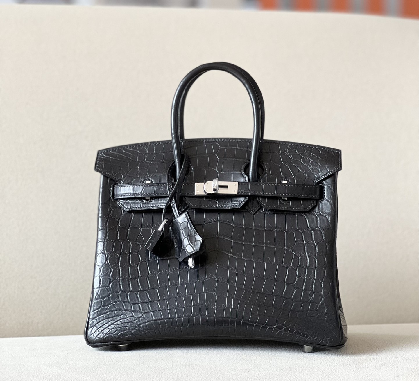 Bagsaaa H**me5 Birkin 25 Matte Black Crocodile