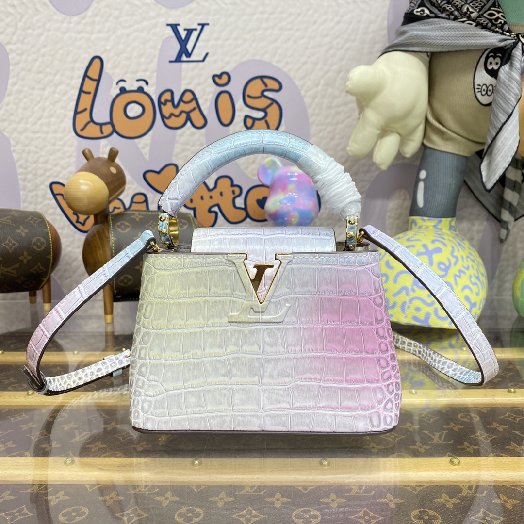 Bagsaaa L0vis Vvtt0n Capucines Croc cowhide colorful - 21*14*8cm