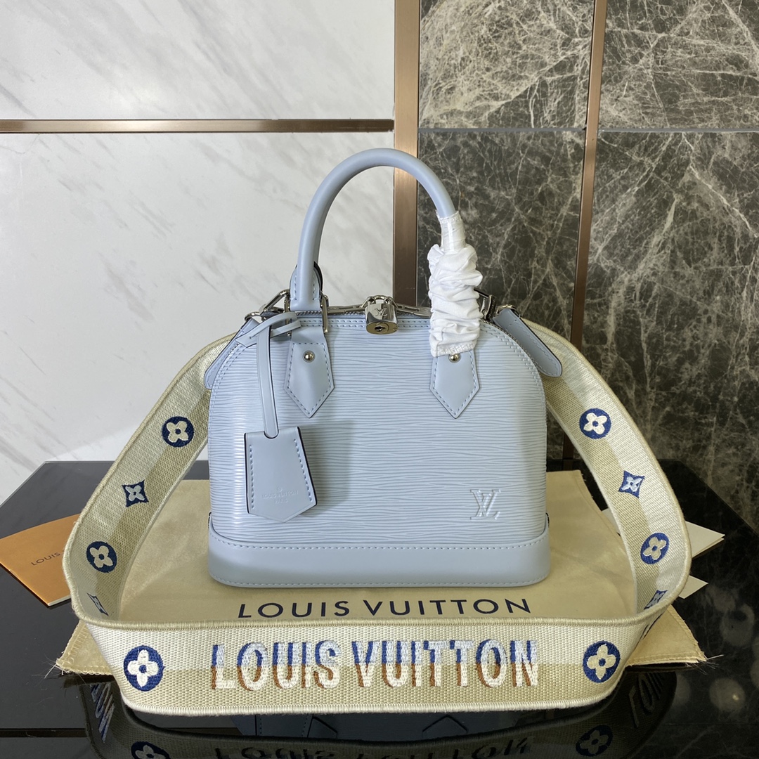 Bagsaaa L0vis Vvtt0n Alma BB Epi Leather Blue - 23.5 x 17.5 x 11.5 cm