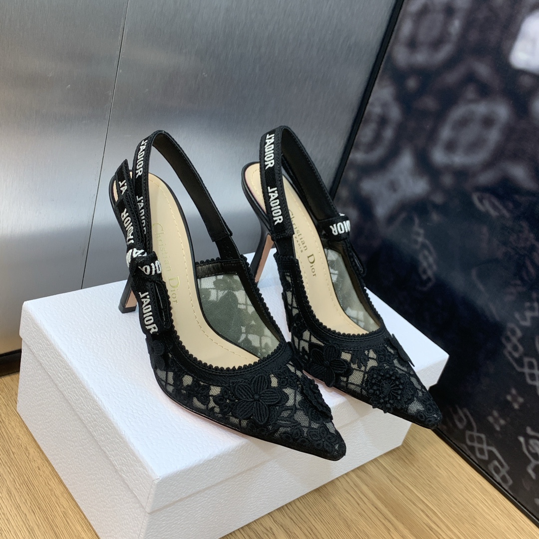 Bagsaaa D10r J'AD10r Slingback Pump 3D Macrame-Effect Black