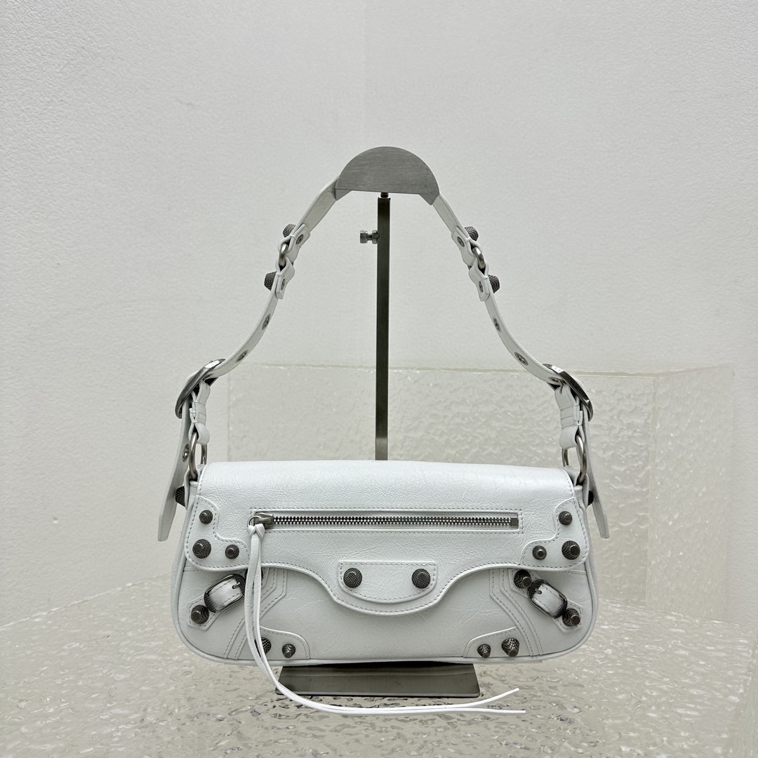 Bagsaaa Ba1en*iaga Le Cagole Sling White Bag - 24*4*12cm
