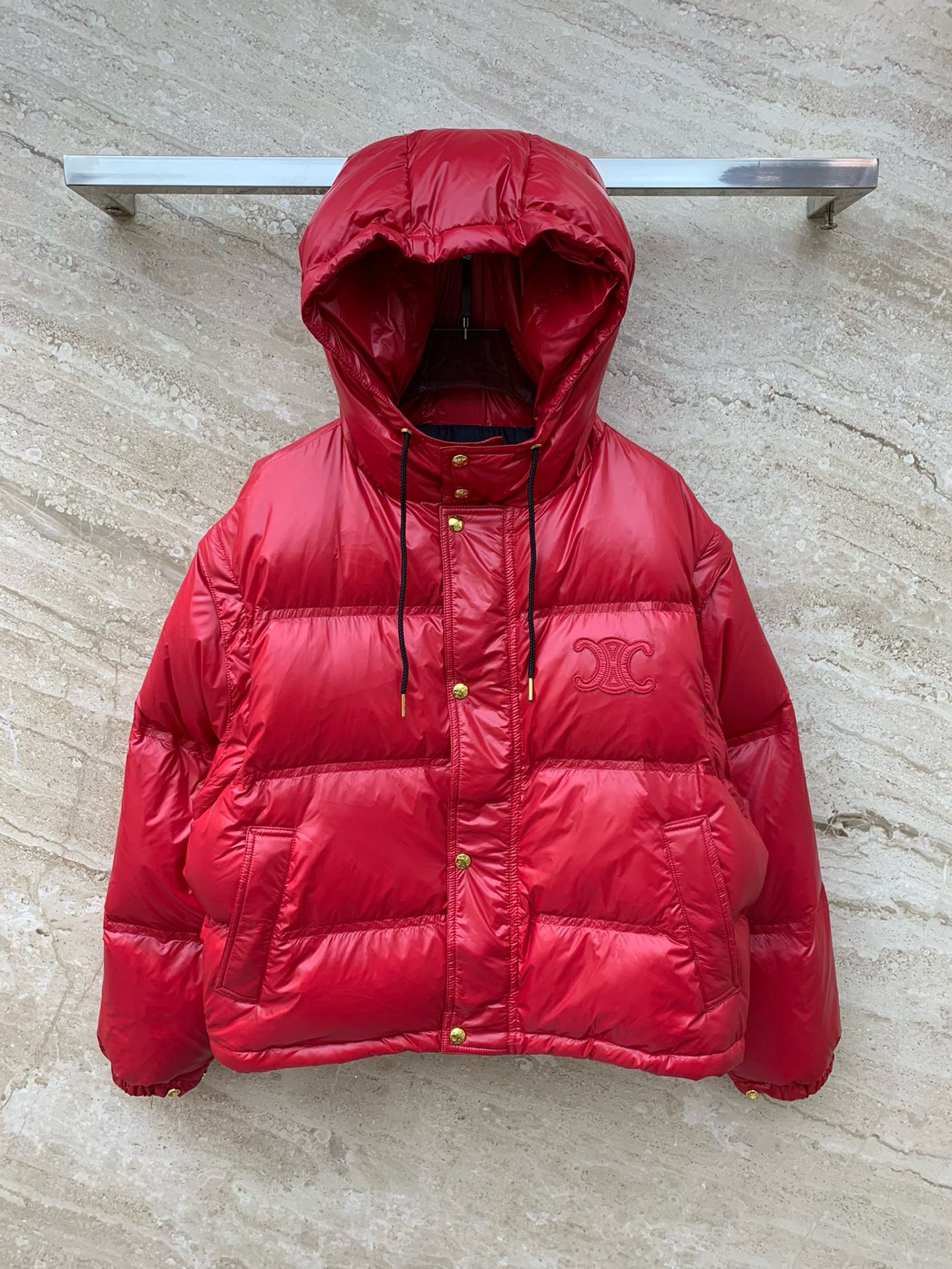 Bagsaaa Ce1i*e Down Jacket In Red With RemovableSleeves