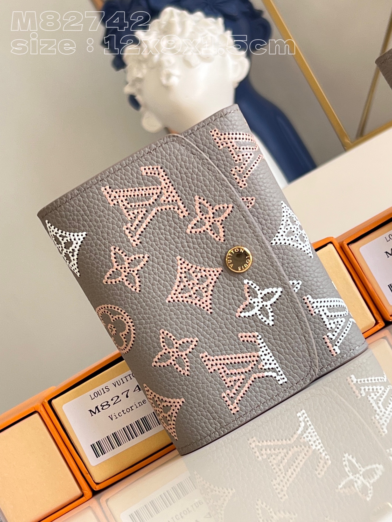 Bagsaaa L0vis Vvtt0n Victorine Wallet Mahina In Grey - 12*9.5*1.5cm