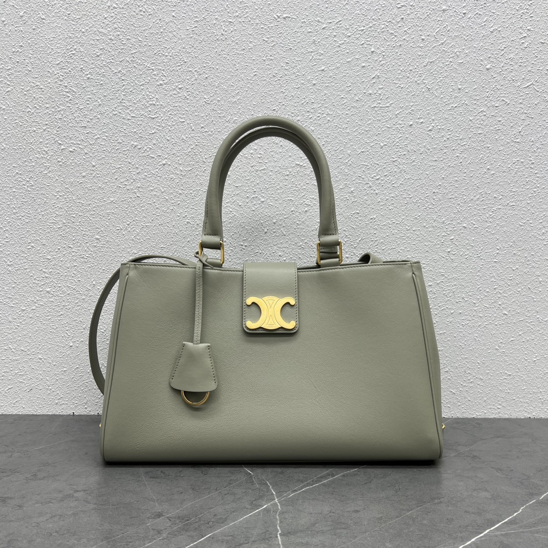 Bagsaaa Ce1i*e Medium Appoline Bag In S*pple Calfskin Green Clay - 37.5 x 22 x 16 CM