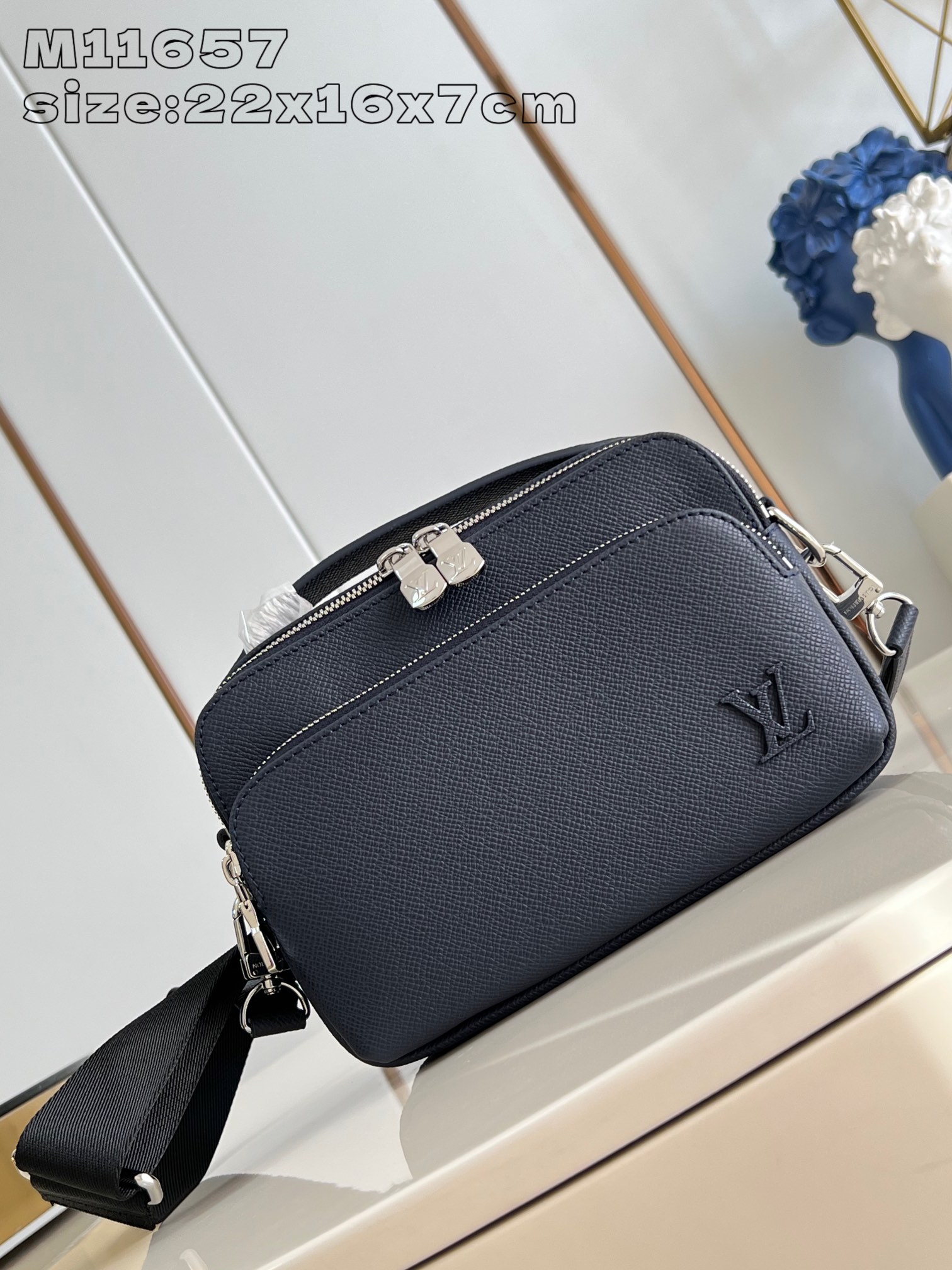 Bagsaaa L0vis Vvtt0n M11657 Avenue Messenger Bag Black - 22.5 x 15.5 x 7.5 cm