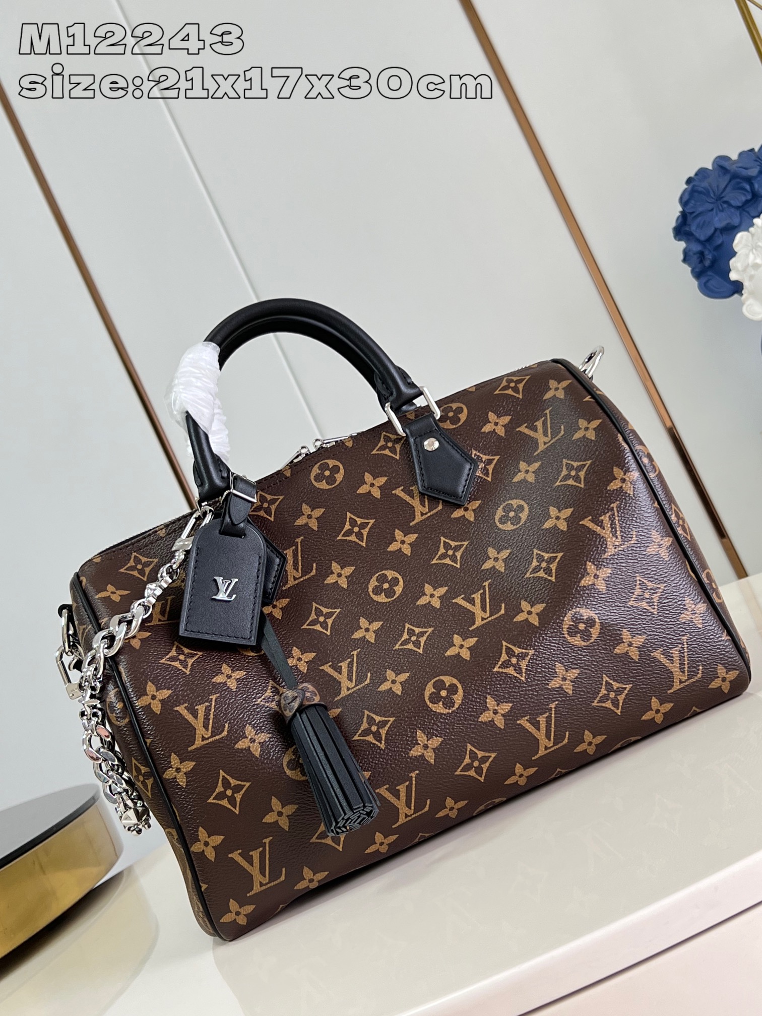 Bagsaaa L0vis Vvtt0n M12243 Speedy Soft 30 Dark Monogram - 30 x 21 x 17 cm