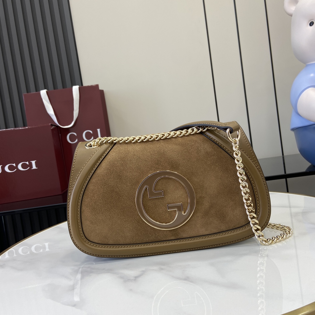 Bagsaaa Gvc*1 Blondie small shoulder bag 815715 light brown suede - 26.5x16x8 cm