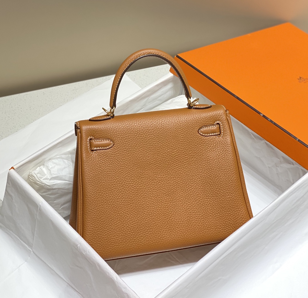 Bagsaaa H**me5 Kelly Brown Togo & Gold Hardware - 28cm