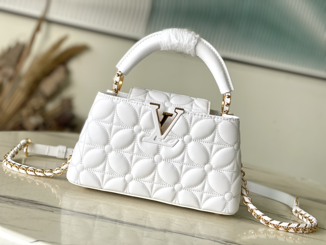 Bagsaaa L0vis Vvtt0n M25283 Capucines East-West Mini White - 22 x 12 x 8 cm