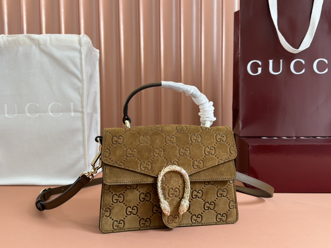 Bagsaaa Gvc*1 Dionysus mini top handle bag 813400 brown suede - 22cm
