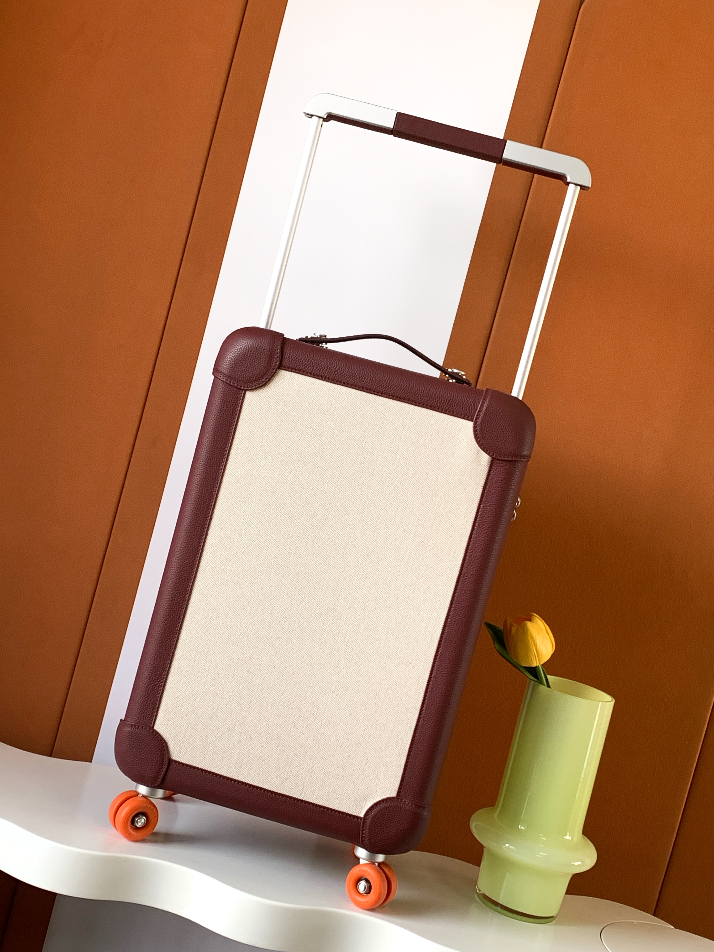 Bagsaaa H**me5 R.M.S Cabin Suitcase Burgundy & Beige - 57cm