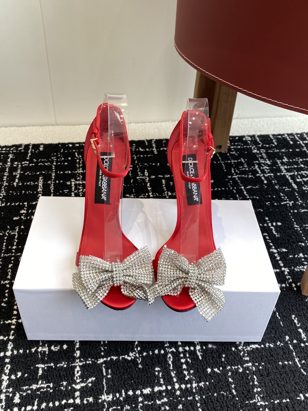 Bagsaaa D&G Crystal Charm Heels Red - 10cm