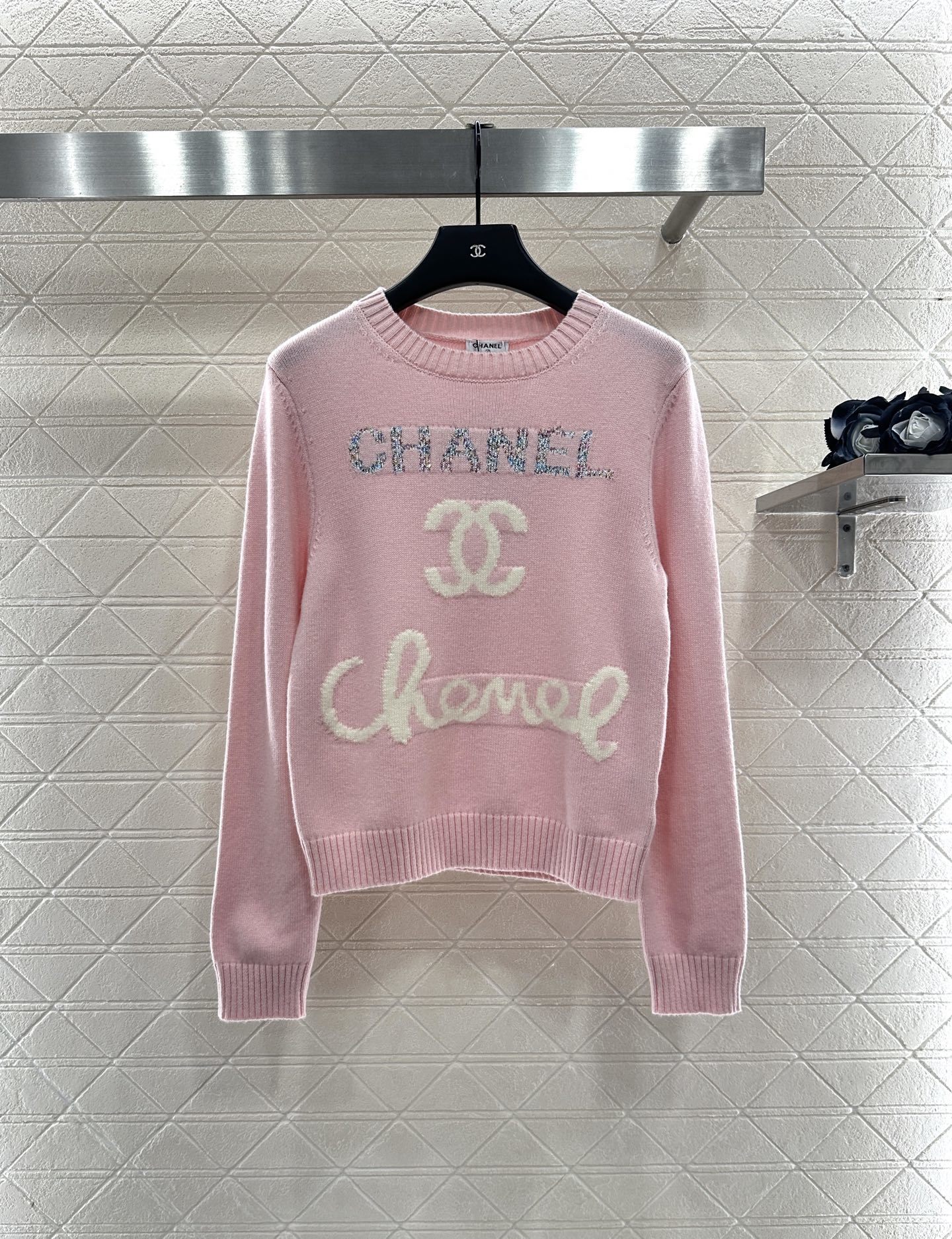 Bagsaaa Ch**el knit sweater in pink